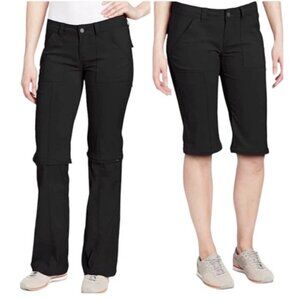 PrAna Womens Monarch Convertible Pant Black Zip Off Outdoors Shorts Size 4